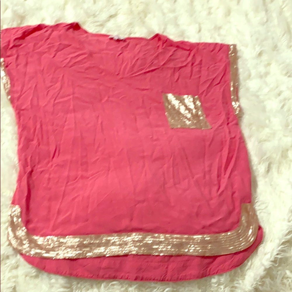 Pink Lily OS pullover top
